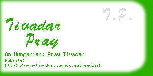 tivadar pray business card